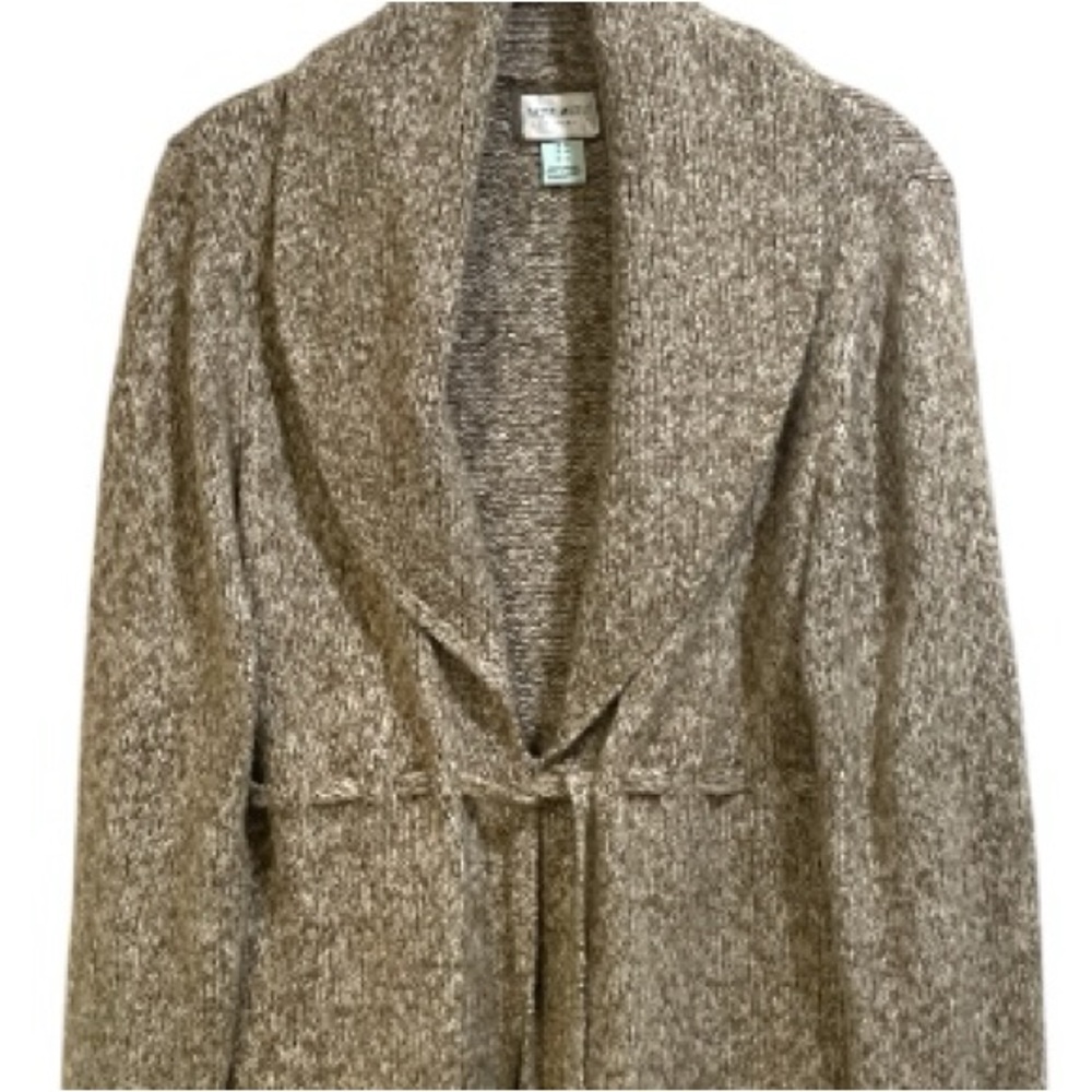 Motherhood Tan marbled Cardigan Tie Front Sweater Size Medium - Picture 5 of 11